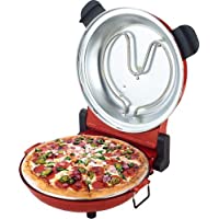 Sirge OSOLEMIO Horno para pizza- color rojo 1200 W - 400 °C - [Piedra refractaria negra] - 30 cm - cuece Las pizzas en 5…